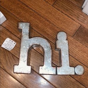 “hi” rustic metal sign